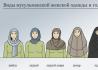 무슬림 머리 스카프 : 신화, 품종 및 착용 규칙